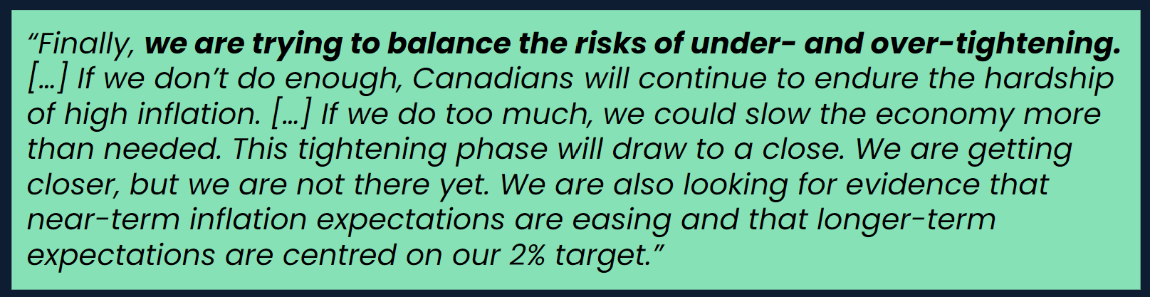 Bank of Canada October press conference excerpt