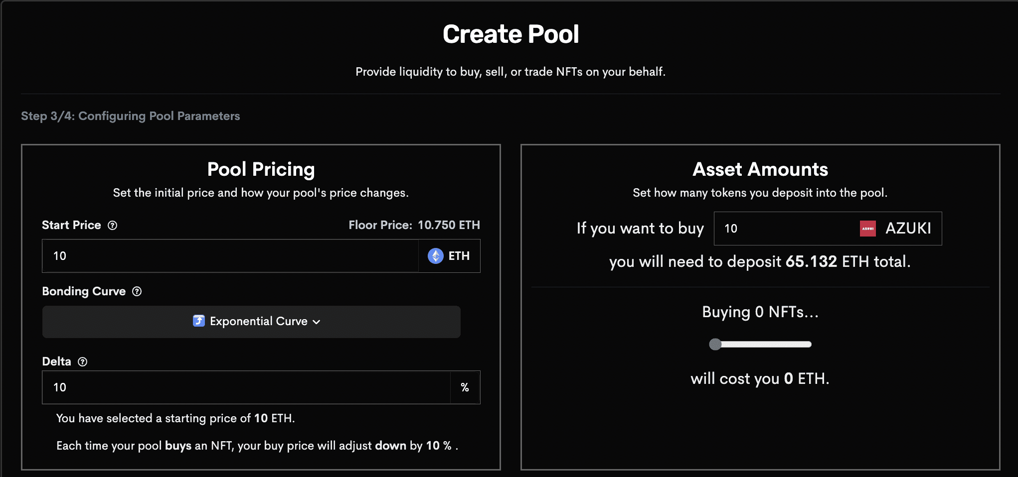 Sudoswap Pool Creation
