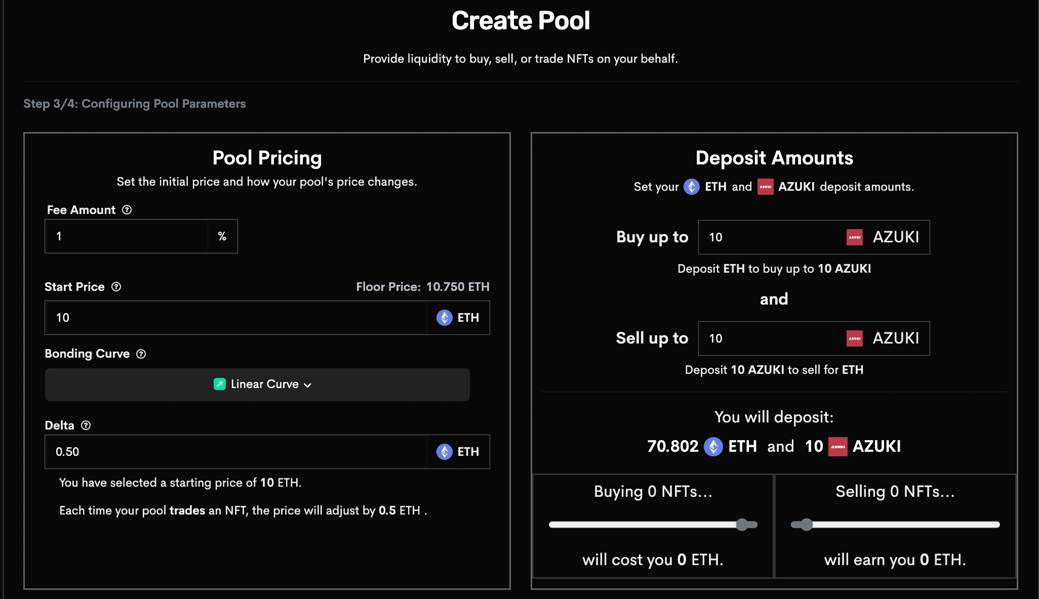 Sudoswap Pool Creation