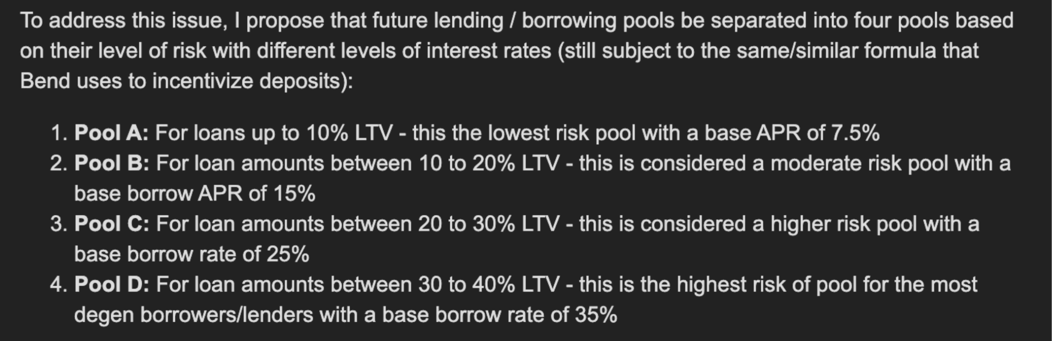 BendDAO Proposal - Changing Lending Parameters