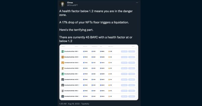 Twitter - CirrusNFT’s post (as of August 19, 2022)