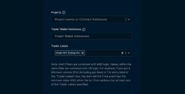 Simple Alert Type: Smart NFT Airdrop Pro Label on Nansen Smart Alerts