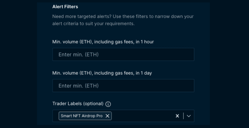 Advanced Alert Type: Smart NFT Airdrop Pro Label on Nansen Smart Alerts