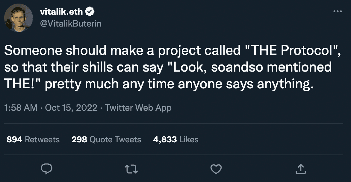 Vitalik’s tweet