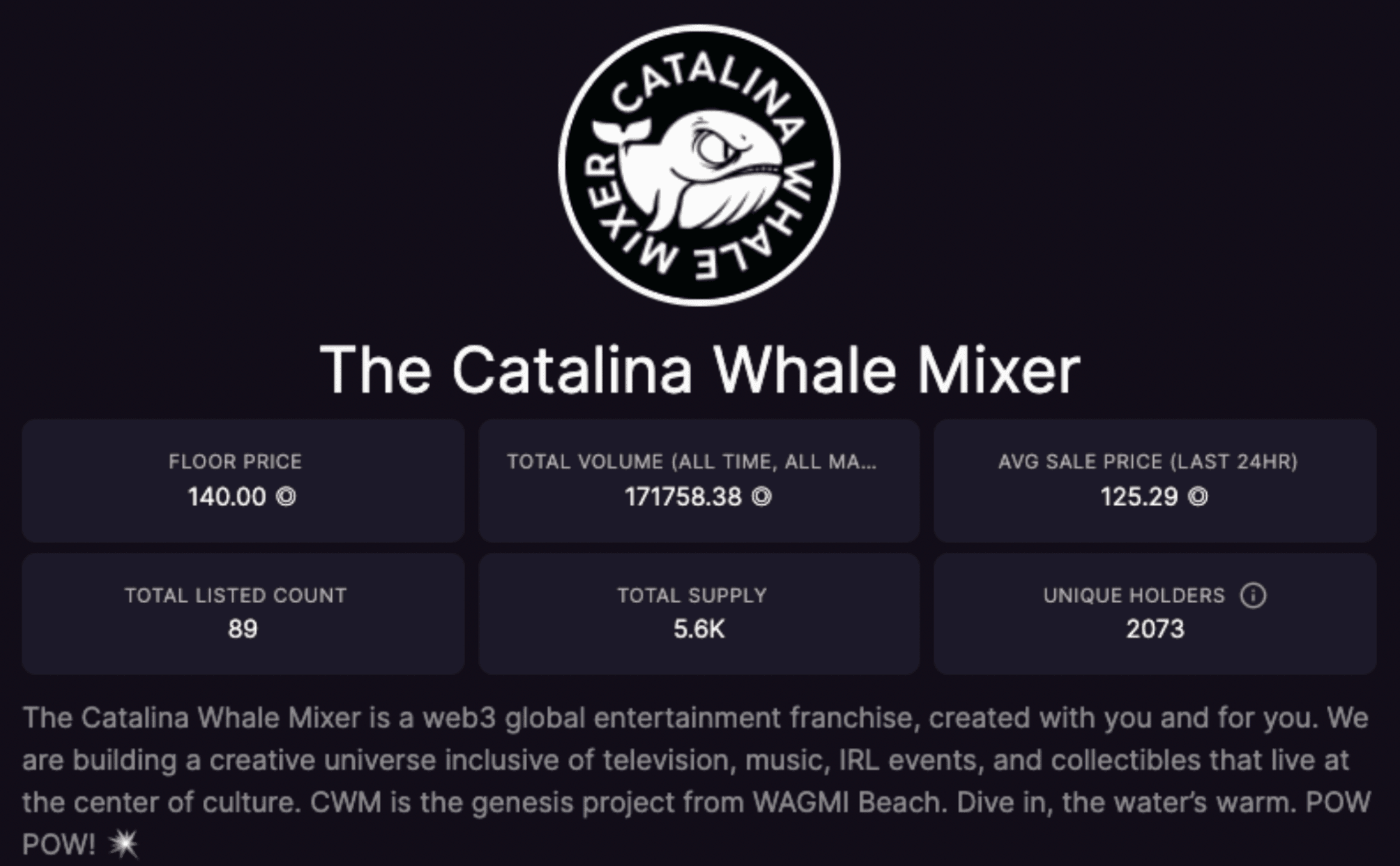 Magic Eden - The Catalina Whale Mixer (as of May 18, 2022)