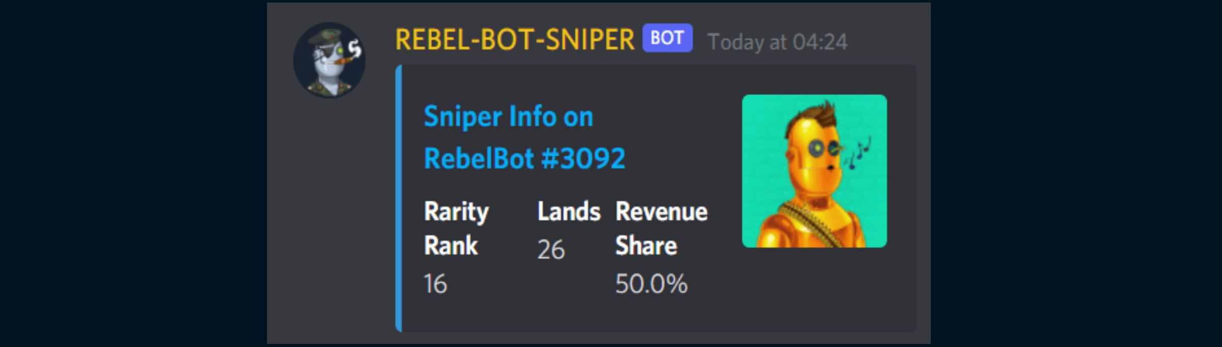 Figure 13: Rarity Rank (data: Rebel Bots Discord)